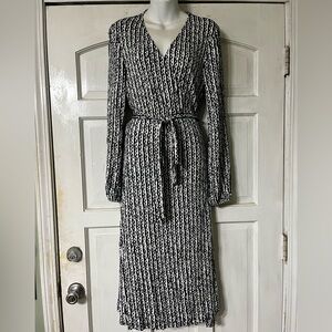 Boden Black and White Patterned Dress